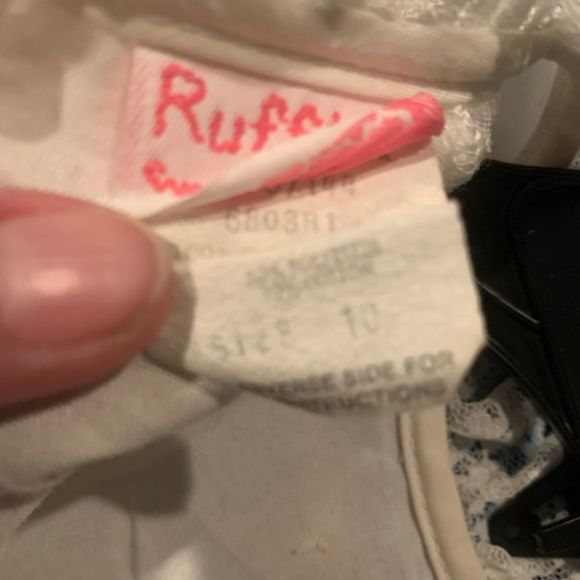 Vintage White Lace Ruffle Dress size 10 - Picture 10 of 11